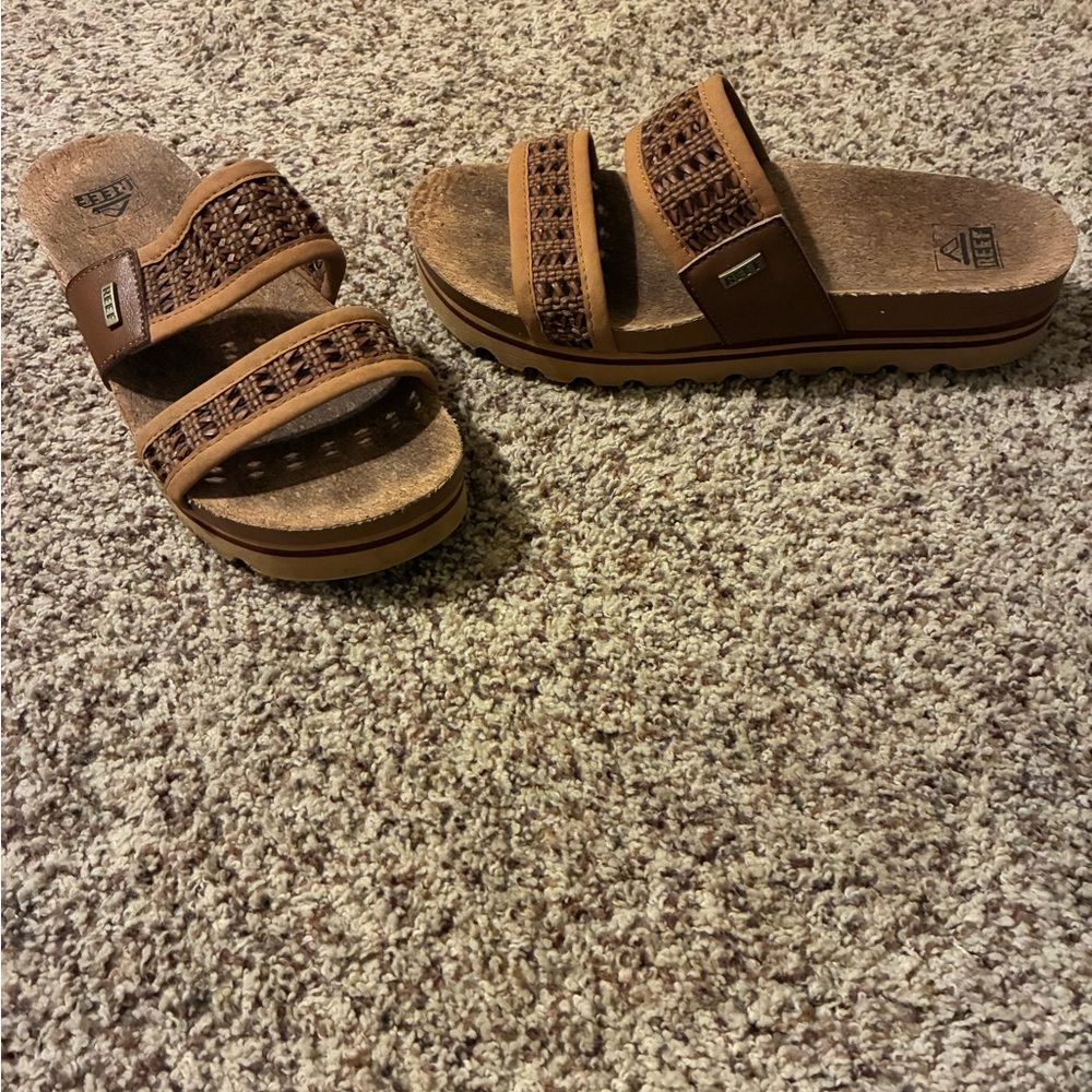 Reef Tan Slide Sandals